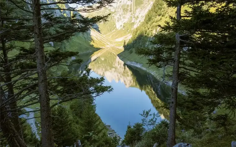 Schweizer Berglandschaft mit See